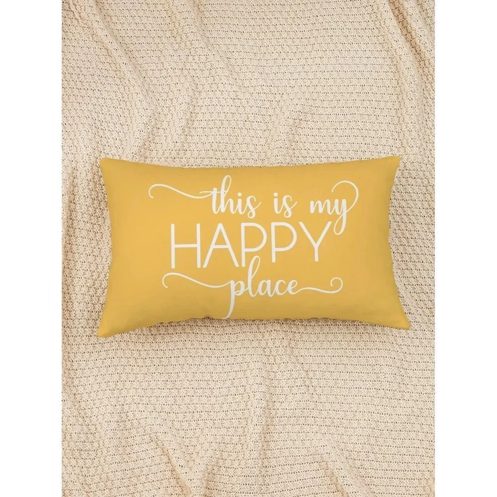 NEW SHEIN 1pc‎ Slogan Graphic Throw Pillow Case Size 20x12inch